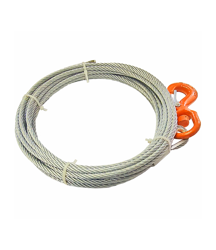 Cable de Cabrestante Acero Galvanizado 12 MM para Remolque con gancho de giratorio de 3.150KG