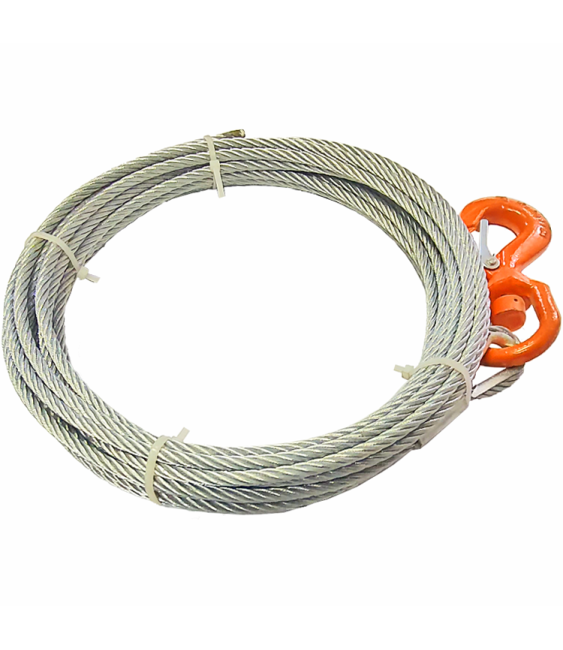 Cable de Cabrestante Acero Galvanizado 12 MM para Remolque con gancho de giratorio de 3.150KG